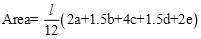 rea = (1/12) 92a+1.5b+4c+1.5d+2e)