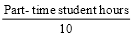 Part-time student hours over 10