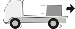 Load on a truck moving backward when braking in reverse or accelerating