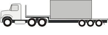 A drop deck trailer carrying a load with high centre of mass