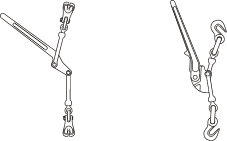 A fixed and pivoting lever dogs used as over-centre tensioners