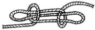 Sheepshank used to reduce the strain on a weakened section of the lashing