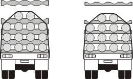 A scalloped dunnage used for securing small diameter loads