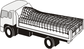 A load net used as a vertical restraint for lightweight bulk loads
