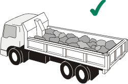 A truck with correctly contained loose bulk loads