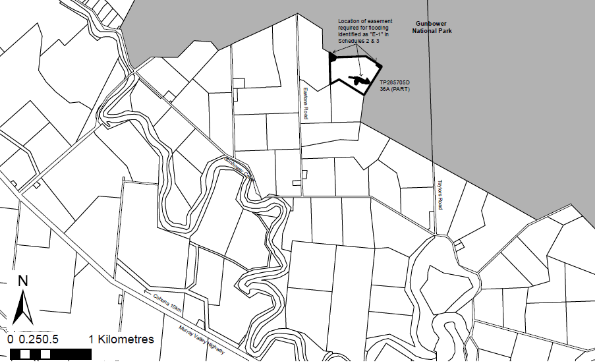 Schedul 1 map showing the location of area highlighted in darker border