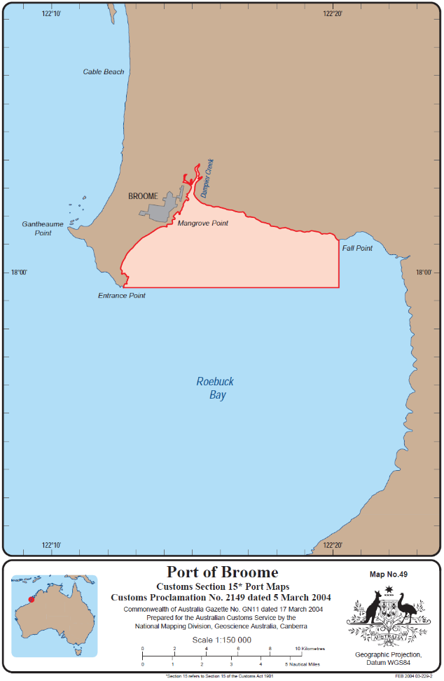 Port Revocation and Appointment (No. 20/06) – Port of Broome