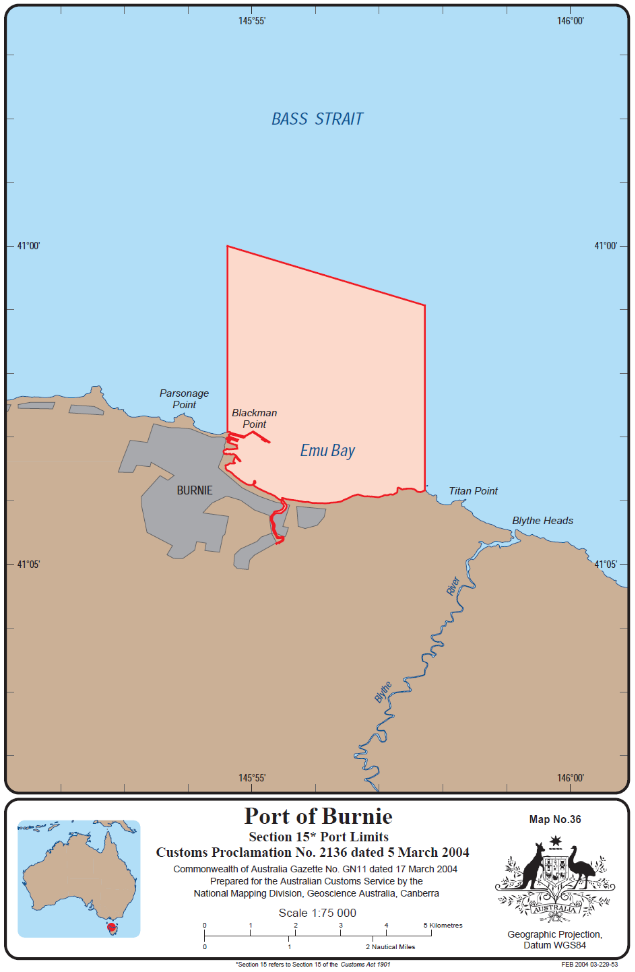 Port Revocation and Appointment (No. 20/13) – Port of Burnie