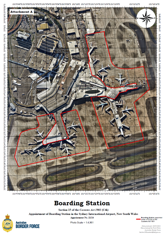 Boarding Station Appointment and Revocation (No. 21/24) – Sydney International Airport