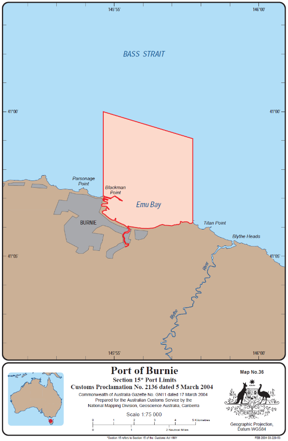 Port Revocation and Appointment (No. 22/07) – Port of Burnie