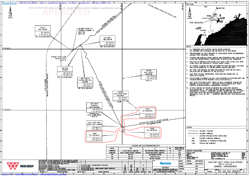 Greater East Spar Development Field Layout (Pipeline Licence WA-21-PL)