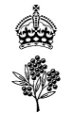 A black and white image of a crown and wattle - logo of the Office of the Governor-General
