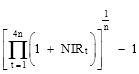 A formula to calculate the actual return for the product