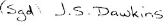 Signature of J.S. Dawkins