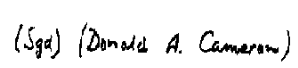 Signature of Donald A. Cameron