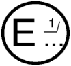 Communication marking consisting of a circle with a capital E and the distinguishing number of the country which has granted, extended, refused or withdrawn an approval.
