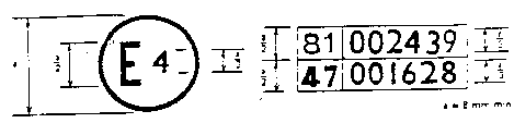 Example of an approval mark that shows that the vehicle type concerned has been approved in the Netherlands pursuant to Regulation No. 81 under approval number 002439 and pursuant to Regulation No. 47 under approval number 001628.