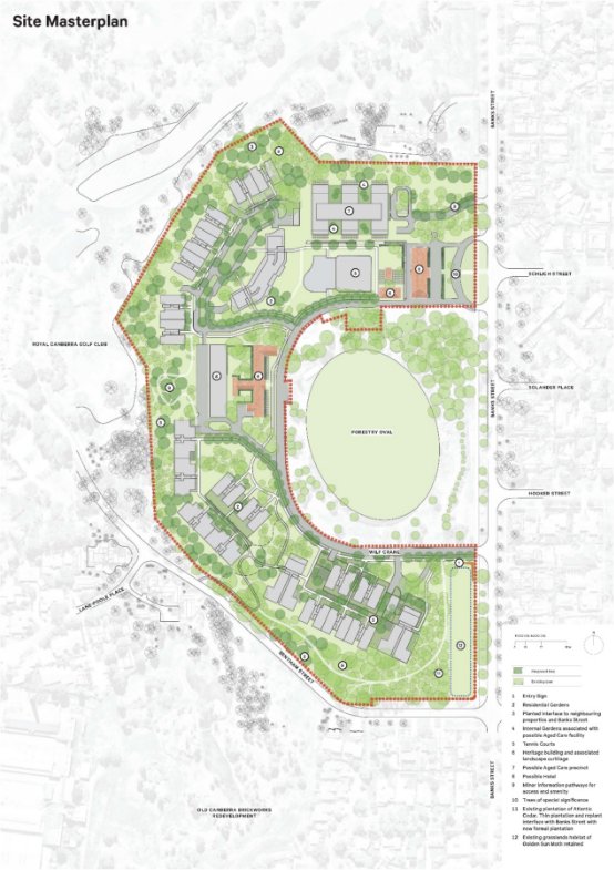 A map showing an indicative master plan for Block 7 Section 4 Yarralumla.

