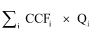 Start formula sigma start subscript i end subscript CCF start subscript i end subscript times Q start subscript i end subscript end formula