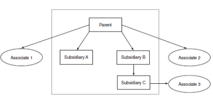 Illustration of the definition with reference to subsidiaries and associates.
