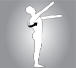 Bending the back or head backwards more than 5 degrees or looking up