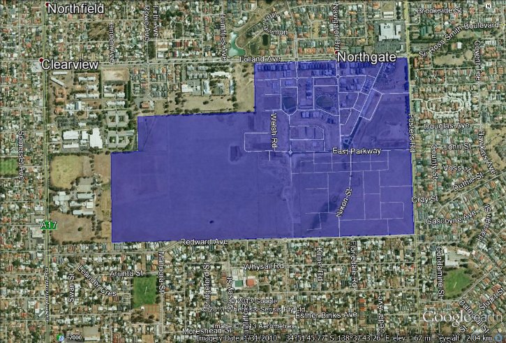 The image is Map 9 contained in Annexure A, and displays the boundaries for the network determined to be adequately served in the Lightsview Estate in South Australia.