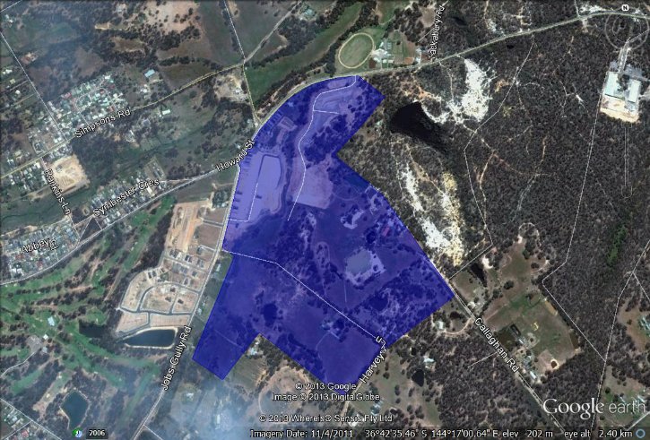 The image is Map 24 contained in Annexure A, and displays the boundaries for the network determined to be adequately served in the Evergreen Waters Estate in Victoria.