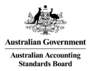 AASB logo with Australian crest and text identifying the Australian Government and the Australian Accounting Standards Board.