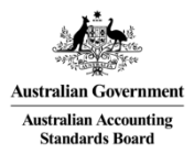 Australian crest, with text naming the Australian Government and the Australian Accounting Standards Board