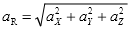This equation defines the calulation of resultant acceleration from the components of acceleration in the x, y and z directions.