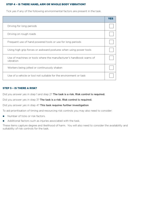 Risk assessment worksheet.
