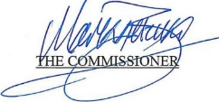 Signature of the Registered Organisations Commissioner