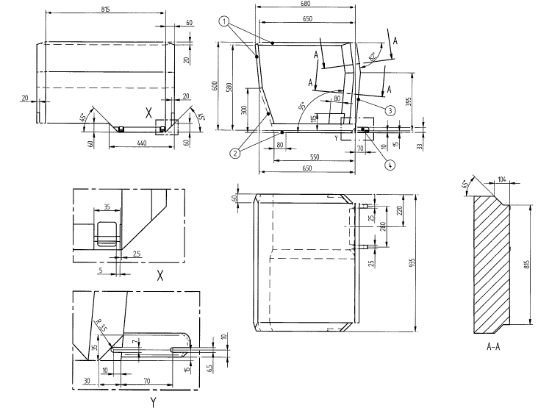 Envelope dimensions for lateral facing position CRS – ISO/L1- ISOFIX SIZE CLASS F or symmetrically opposite – ISO/L2 – ISOFIX CLASS G.
