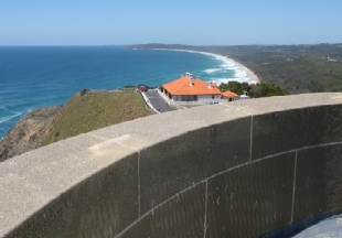 view of tallow beach from cape byron lighthouse tower 