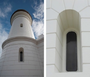 arch window of tower 