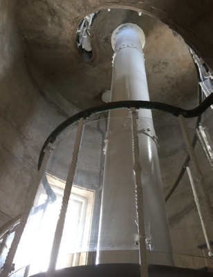 weight tube looking up to intermediate floor 