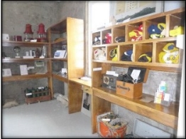 equipmen room shelves on ground floor 
