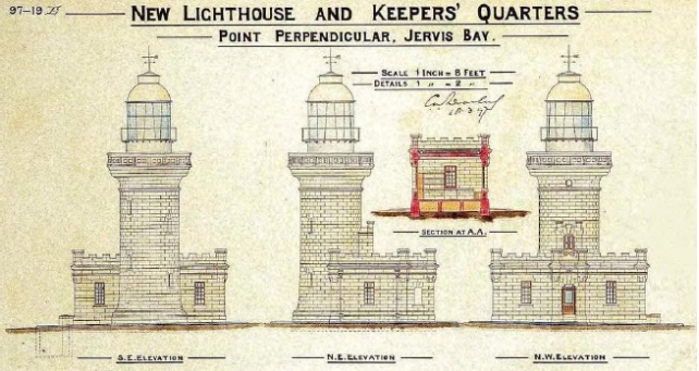 point perpendicular elevation blueprint 