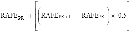 This formula calculates benchmark RAFE.