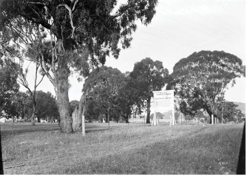 Site of the Institute of Anatomy with notice board for the National Museum