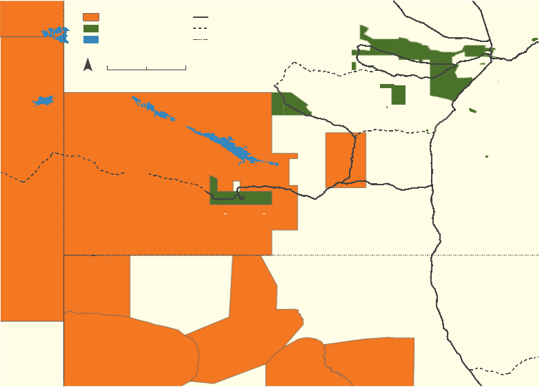 Figure 2, Map showing location of protected areas and reserves surrounding the Park