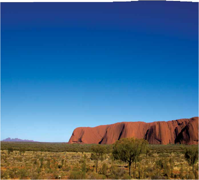 Section cover page featuring a landscape photo of the Uluru monolith