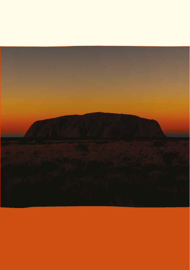 Photograph of the Uluru monolith at sunset