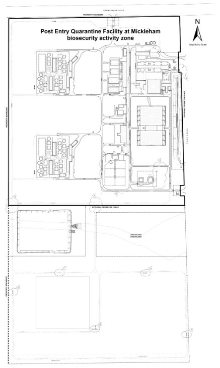 Map illustrating the specified biosecurity activity zone in Mickleham, Victoria