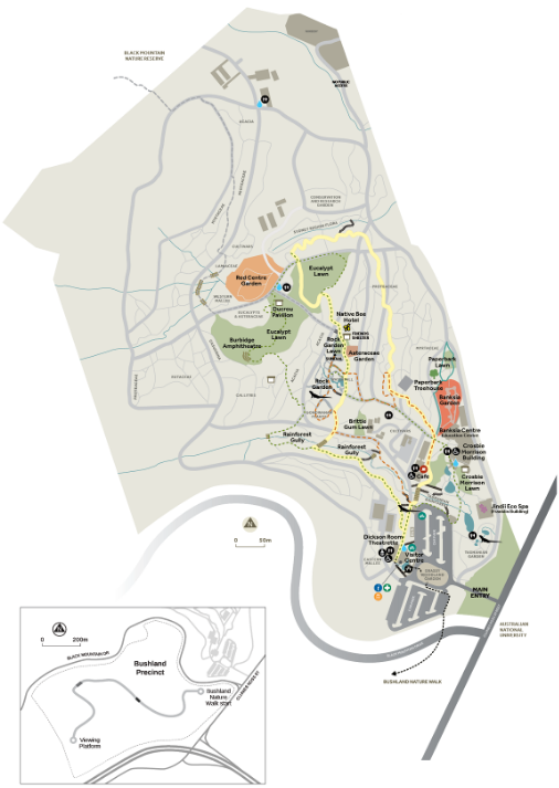 Map 1: Australian National Botanic Gardens site map