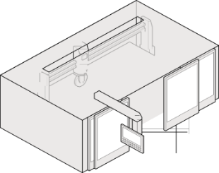 An example of an isolation booth used for automated wet cutting.