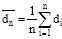 Start formula average of d subscript n equals start fraction one over n end fraction times the sum of n d subscript i values with i equal to one end formula
