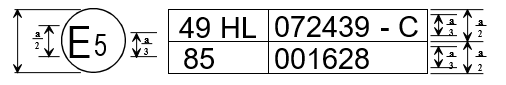 Example of an approval mark to UN Regulation 49 and UN Regulation 85 issued by Sweden, for a natural gas engine to the stage C requirements