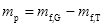 Start formula m subscript p equals m subscript f,G minus m subscript f,T end formula