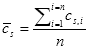 start formula the average c of subscript S equals start fraction the summation of c subscript s,i from i equal to 1 to i equal to n over n end fraction end formula